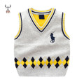 New Design Baby Boy Clothes V Neck Sleeveless Sweater For Kids